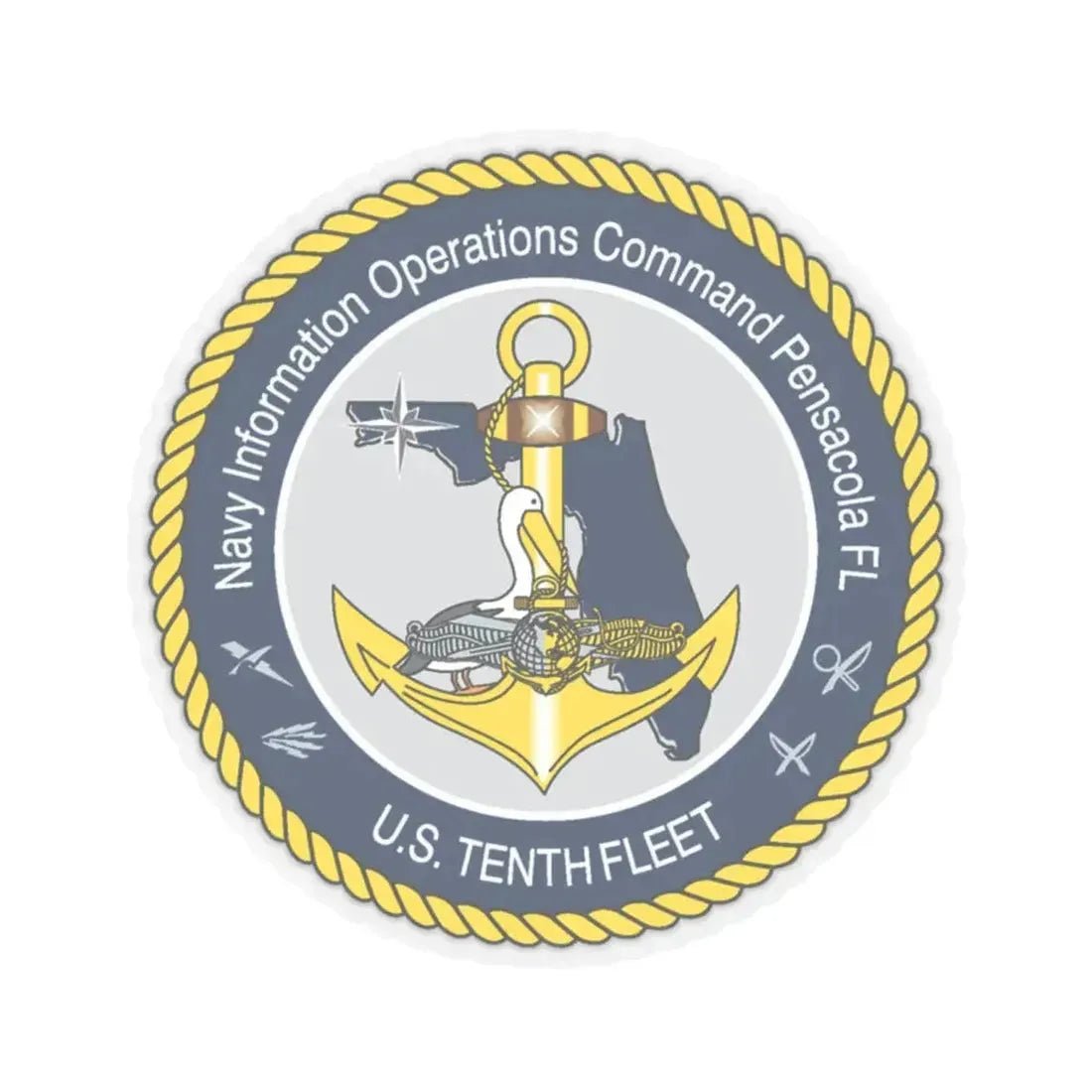 Navy Information Operations Command Pensacola FL US Tenth Fleet (U.S. Navy) STICKER Vinyl Kiss-Cut Decal 6 Inch Transparent - The Sticker Space