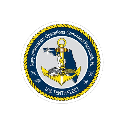 Navy Information Operations Command Pensacola FL US Tenth Fleet (U.S. Navy) Transparent STICKER Die-Cut Vinyl Decal 5 Inch Transparent - The Sticker Space
