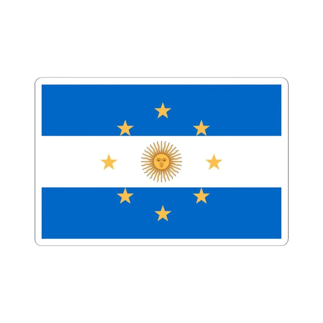 Navy Jack of Argentina 1818 (Argentina) STICKER Vinyl Kiss-Cut Decal 3 Inch White - The Sticker Space