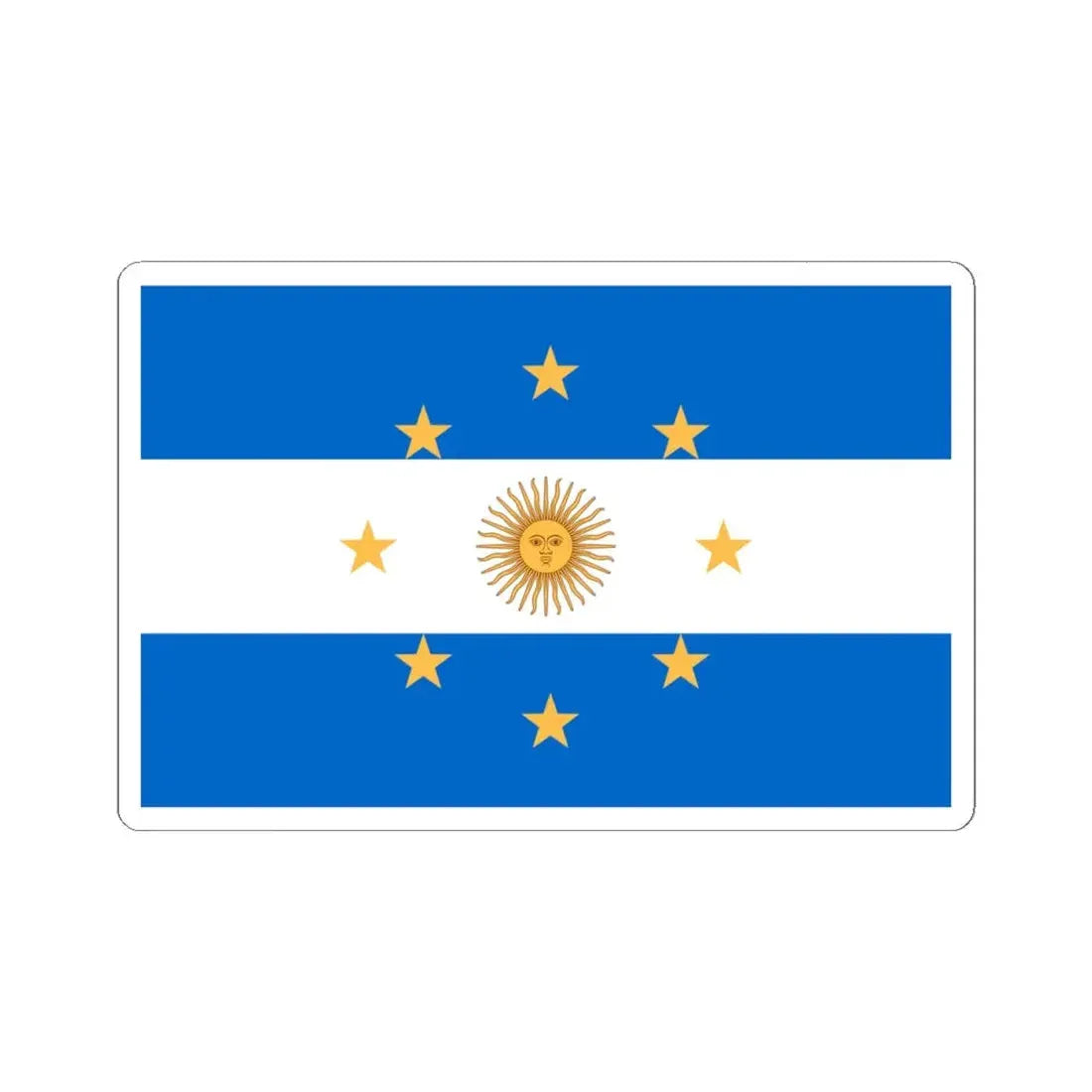 Navy Jack of Argentina 1818 (Argentina) STICKER Vinyl Kiss-Cut Decal 4 Inch White - The Sticker Space