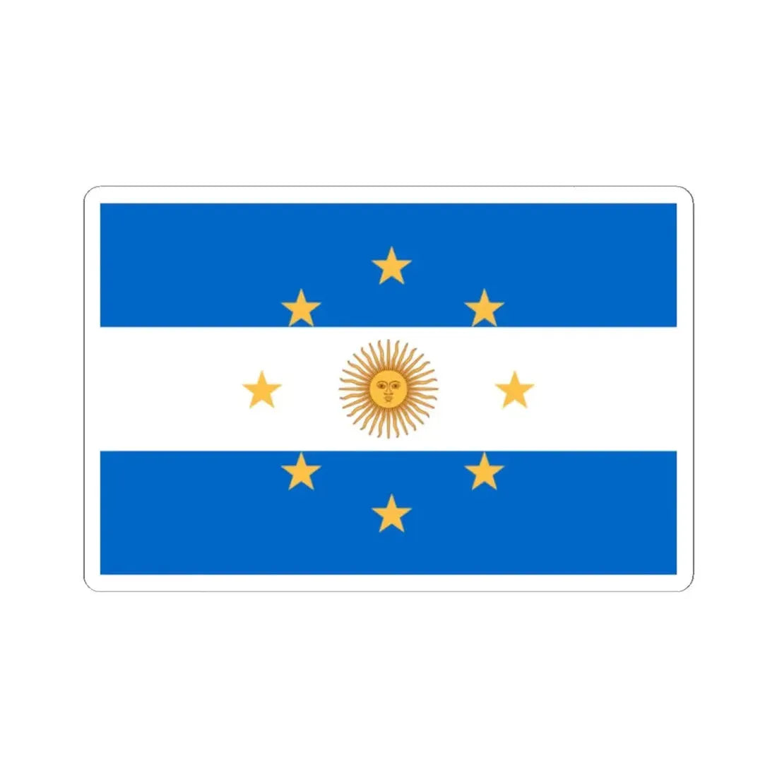 Navy Jack of Argentina 1818 - STICKER Vinyl Kiss-Cut Decal 2 Inch White - The Sticker Space