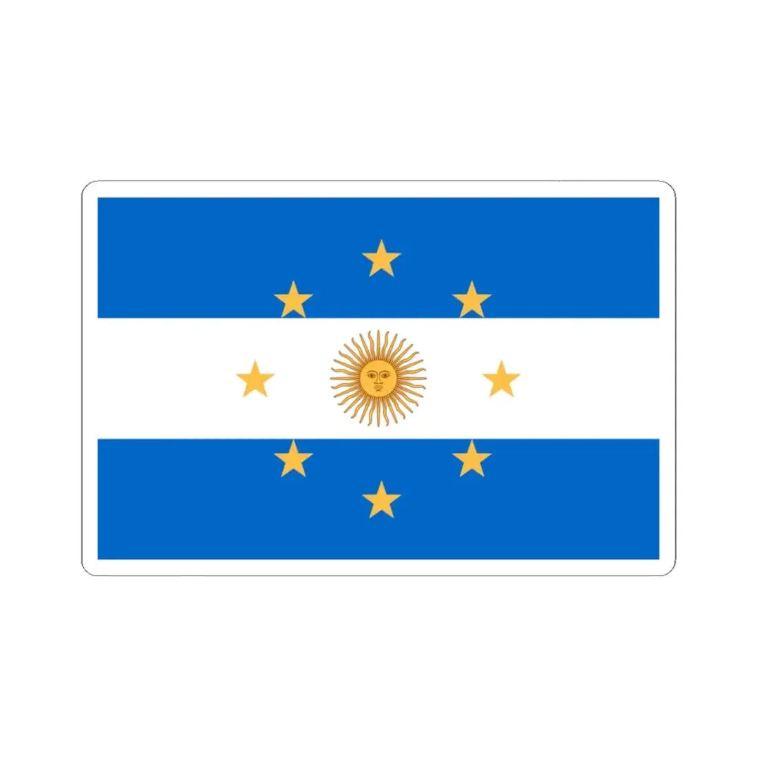 Navy Jack of Argentina 1818 - STICKER Vinyl Kiss-Cut Decal 3 Inch White - The Sticker Space