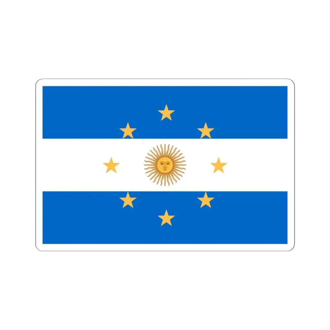 Navy Jack of Argentina 1818 - STICKER Vinyl Kiss-Cut Decal 4 Inch White - The Sticker Space