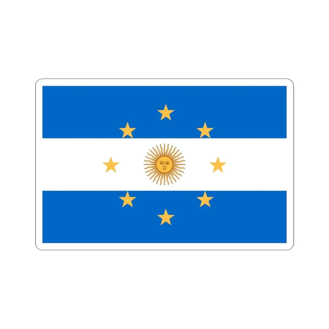 Navy Jack of Argentina 1818 - STICKER Vinyl Kiss-Cut Decal 6 Inch White - The Sticker Space