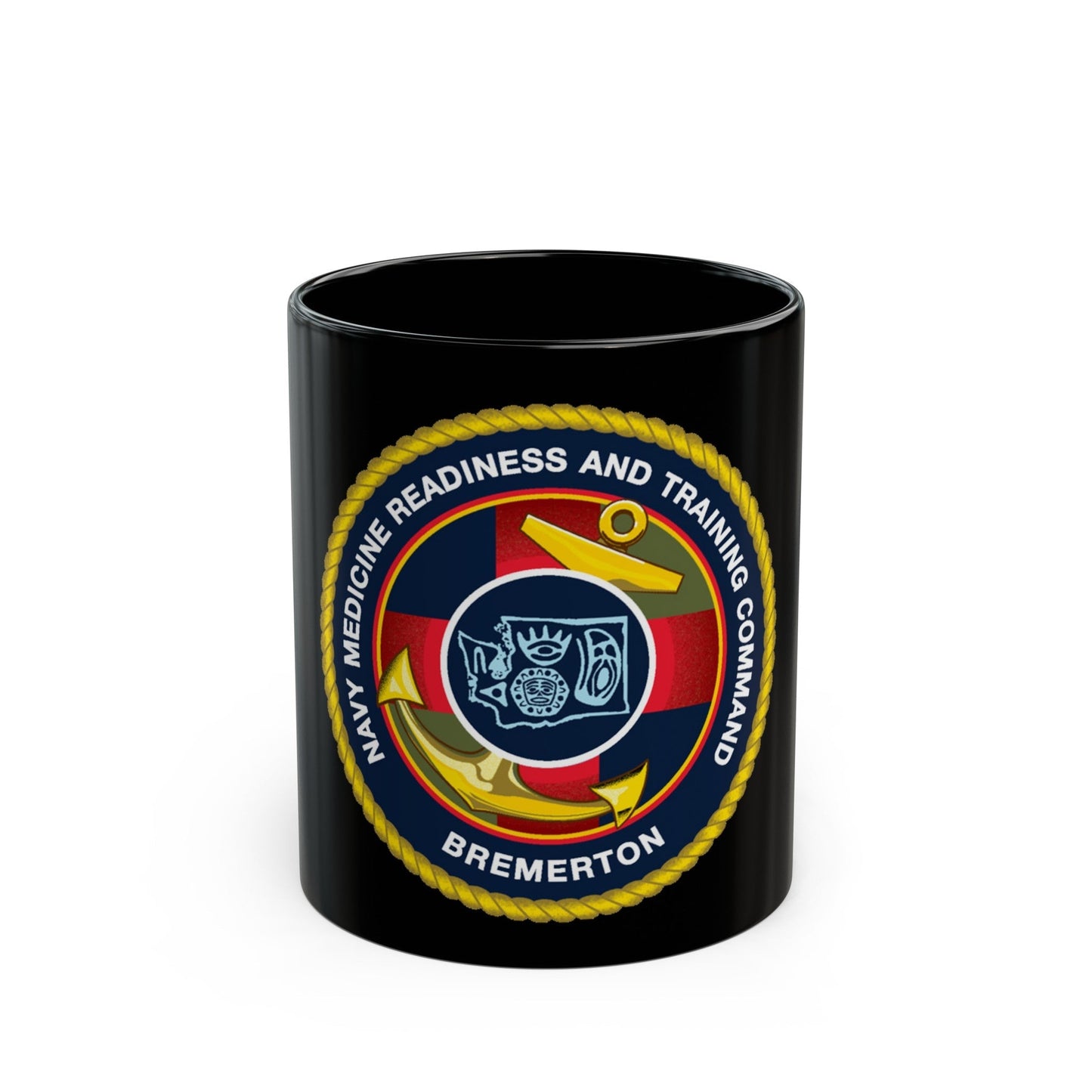 Navy Medicine Readiness and Training Command Bremerton (U.S. Navy) Black Coffee Mug-11oz-The Sticker Space