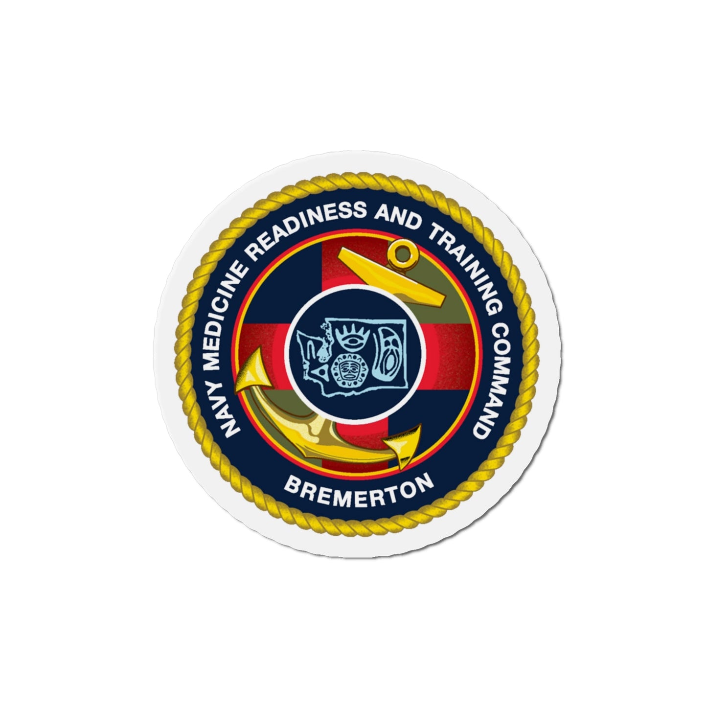 Navy Medicine Readiness and Training Command Bremerton (U.S. Navy) Die-Cut Magnet-4" x 4"-The Sticker Space