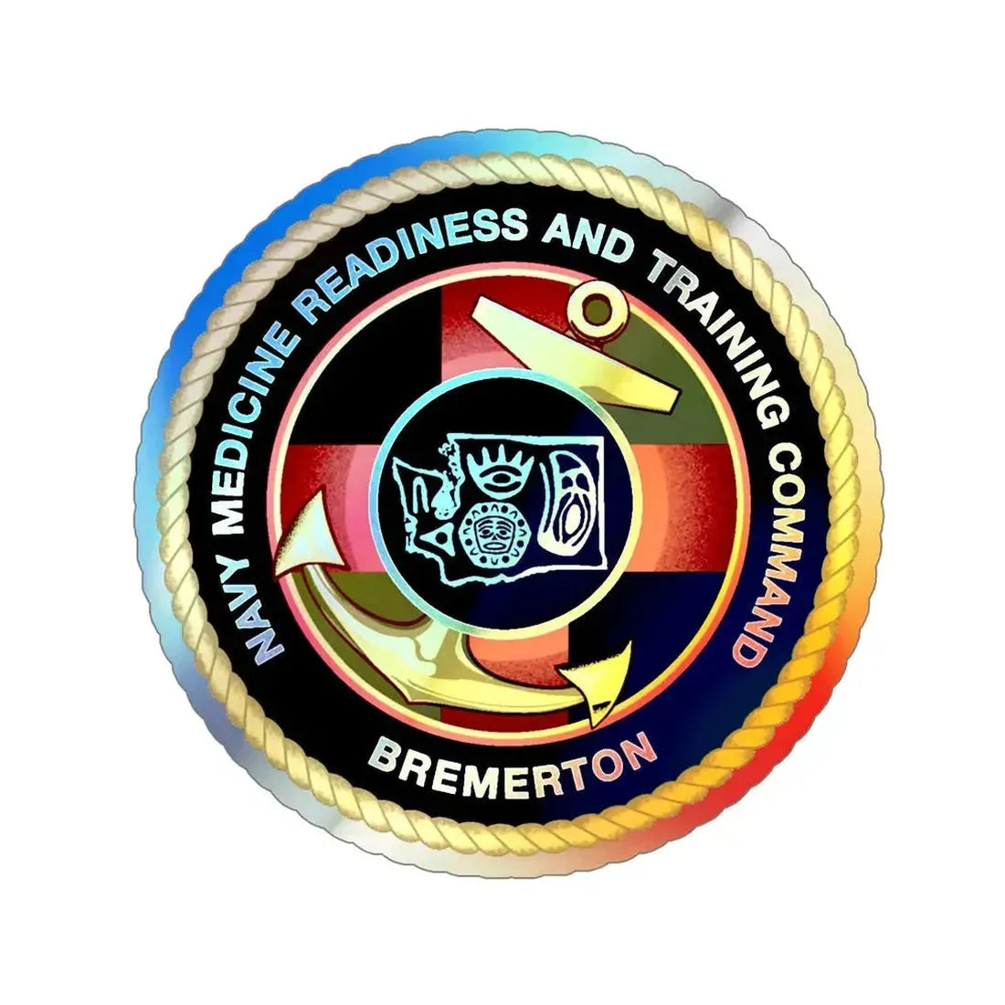 Navy Medicine Readiness and Training Command Bremerton (U.S. Navy) Holographic STICKER Die-Cut Vinyl Decal 6 Inch Holographic - The Sticker Space