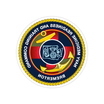 Navy Medicine Readiness and Training Command Bremerton (U.S. Navy) REVERSE PRINT Transparent Die-Cut STICKER 6 Inch Die-Cut Transparent - The Sticker Space