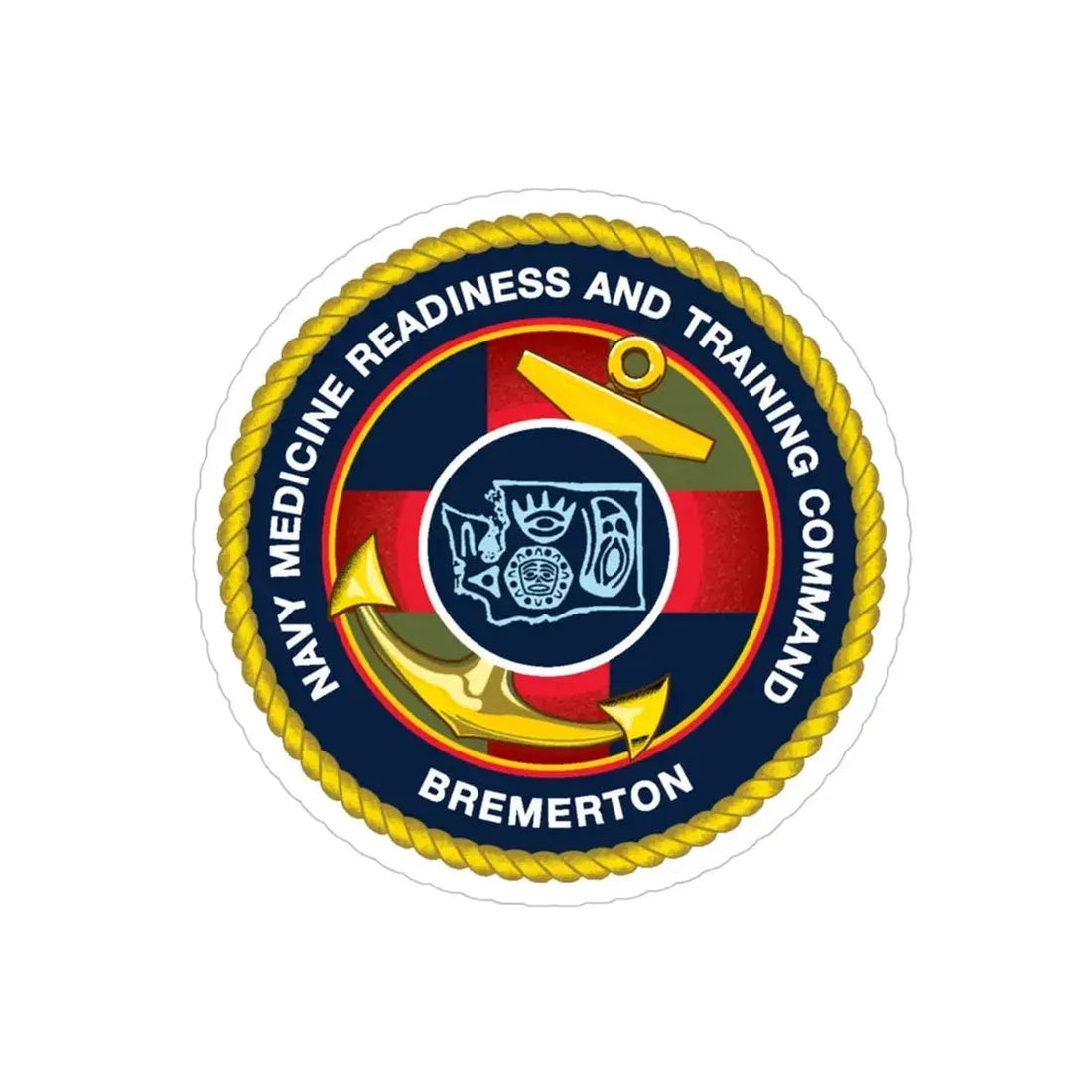 Navy Medicine Readiness and Training Command Bremerton (U.S. Navy) Transparent STICKER Die-Cut Vinyl Decal 4 Inch Transparent - The Sticker Space