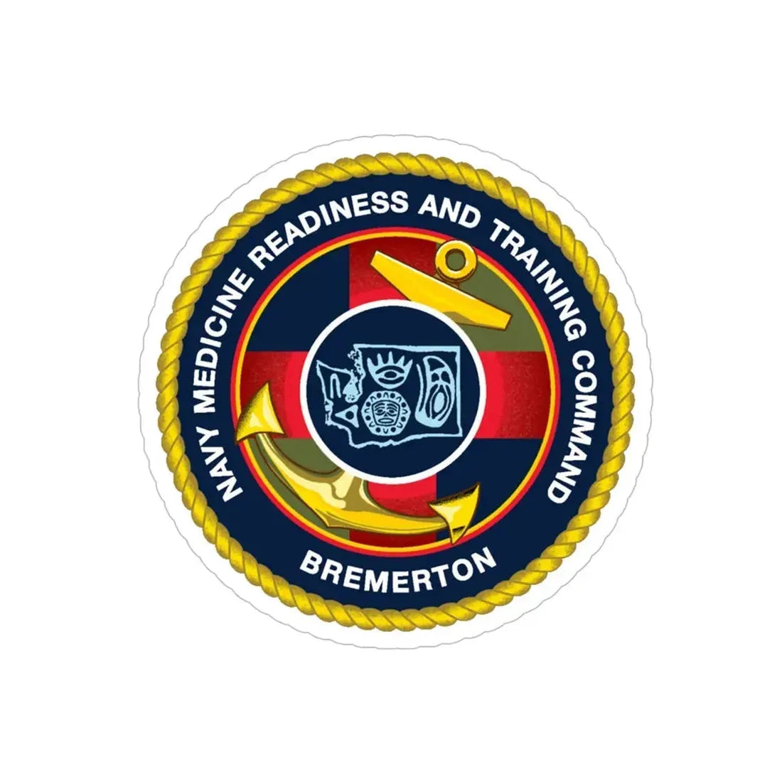 Navy Medicine Readiness and Training Command Bremerton (U.S. Navy) Transparent STICKER Die-Cut Vinyl Decal 5 Inch Transparent - The Sticker Space