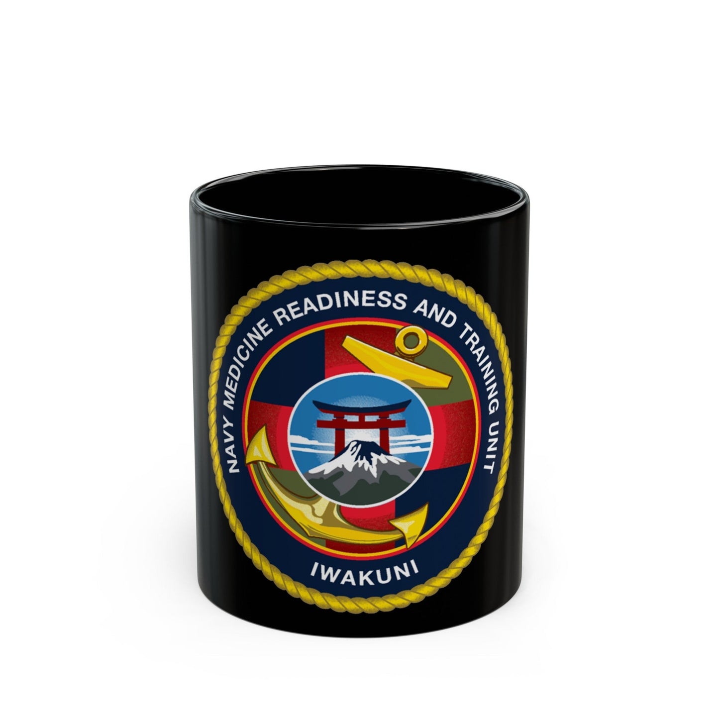 Navy Medicine Readiness and Training Unit Iwakuni (U.S. Navy) Black Coffee Mug-11oz-The Sticker Space