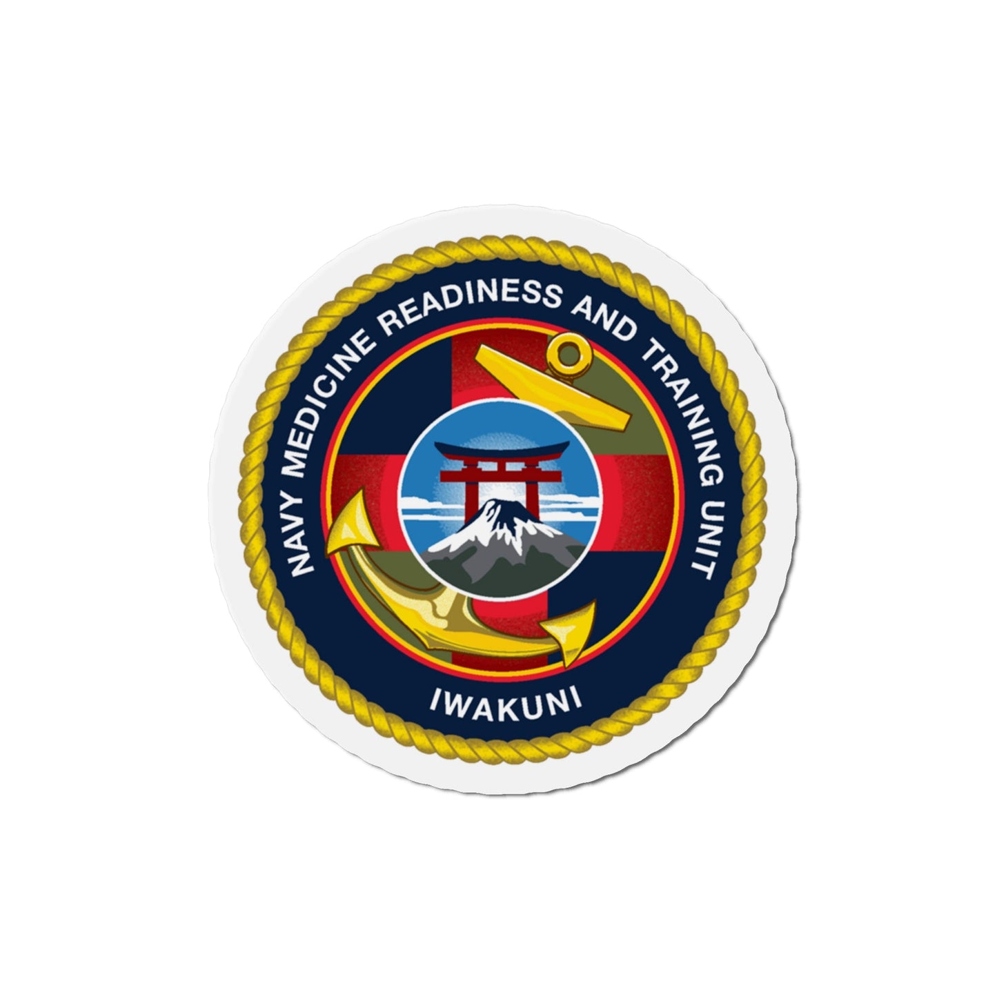 Navy Medicine Readiness and Training Unit Iwakuni (U.S. Navy) Die-Cut Magnet-4" x 4"-The Sticker Space