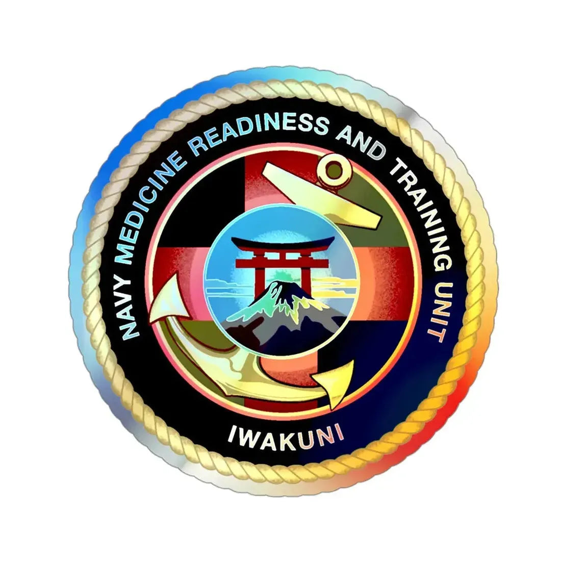 Navy Medicine Readiness and Training Unit Iwakuni (U.S. Navy) Holographic STICKER Die-Cut Vinyl Decal - The Sticker Space
