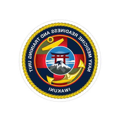 Navy Medicine Readiness and Training Unit Iwakuni (U.S. Navy) REVERSE PRINT Transparent Die-Cut STICKER 2 Inch Die-Cut Transparent - The Sticker Space