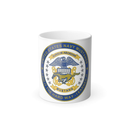 Navy Mustang I did it the hard way I earned it (U.S. Navy) Color Changing Mug 11oz-11oz-The Sticker Space