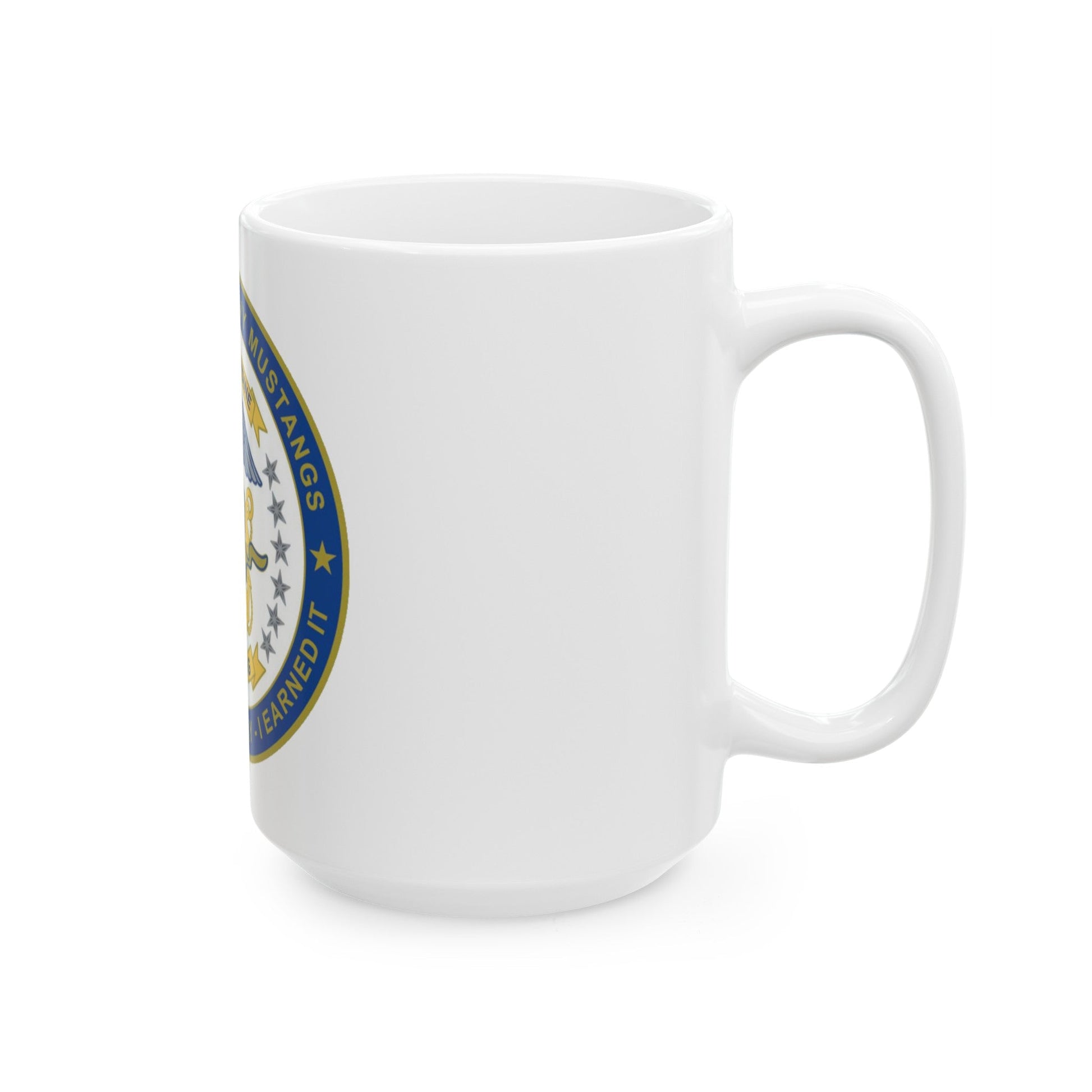 Navy Mustang I did it the hard way I earned it (U.S. Navy) White Coffee Mug-The Sticker Space