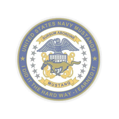 Navy Mustang I did it the hard way I earned it (U.S. Navy) STICKER Vinyl Kiss-Cut Decal 4 Inch Transparent - The Sticker Space
