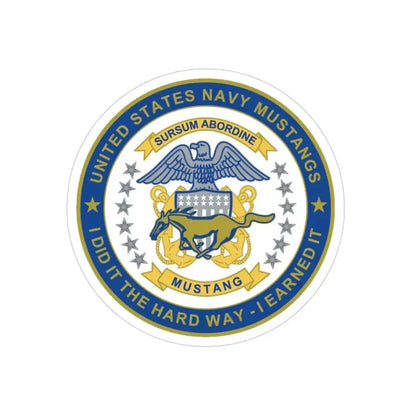 Navy Mustang I Did It The Hard Way I Earned It (U.S. Navy) Transparent STICKER Die-Cut Vinyl Decal 3 Inch - The Sticker Space