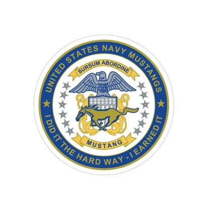 Navy Mustang I Did It The Hard Way I Earned It (U.S. Navy) Transparent STICKER Die-Cut Vinyl Decal 4 Inch - The Sticker Space