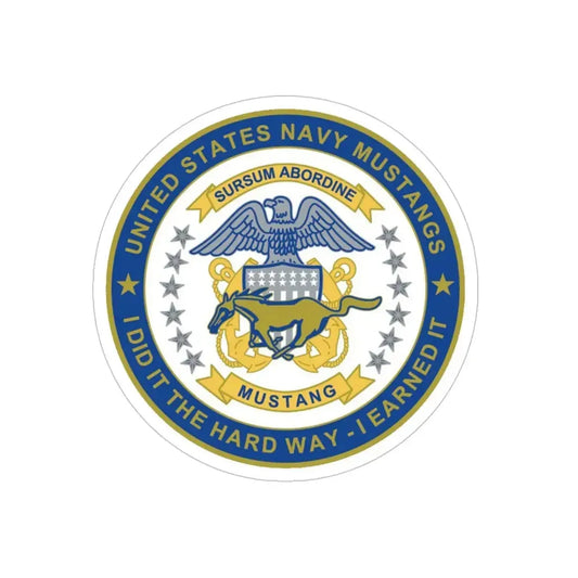 Navy Mustang I Did It The Hard Way I Earned It (U.S. Navy) Transparent STICKER Die-Cut Vinyl Decal 6 Inch - The Sticker Space
