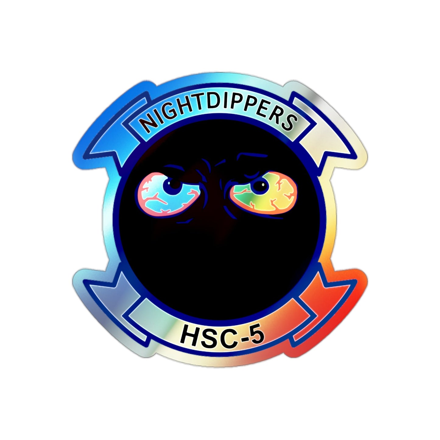 Navy Nightdippers HSC 5 (U.S. Navy) Holographic STICKER Die-Cut Vinyl Decal-2 Inch-The Sticker Space