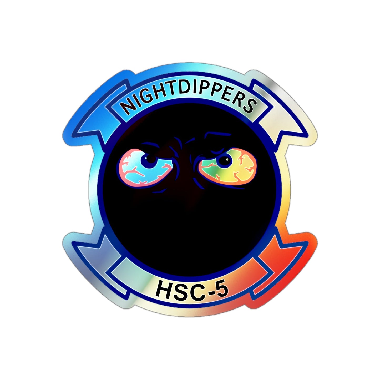 Navy Nightdippers HSC 5 (U.S. Navy) Holographic STICKER Die-Cut Vinyl Decal-3 Inch-The Sticker Space