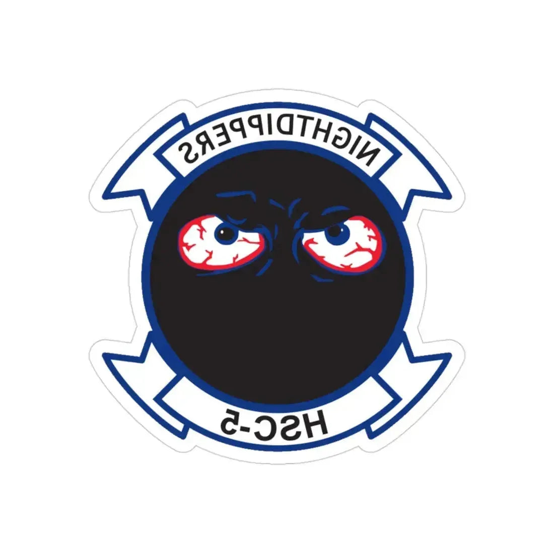 Navy Nightdippers HSC 5 (U.S. Navy) REVERSE PRINT Transparent Die-Cut STICKER 3 Inch Die-Cut Transparent - The Sticker Space
