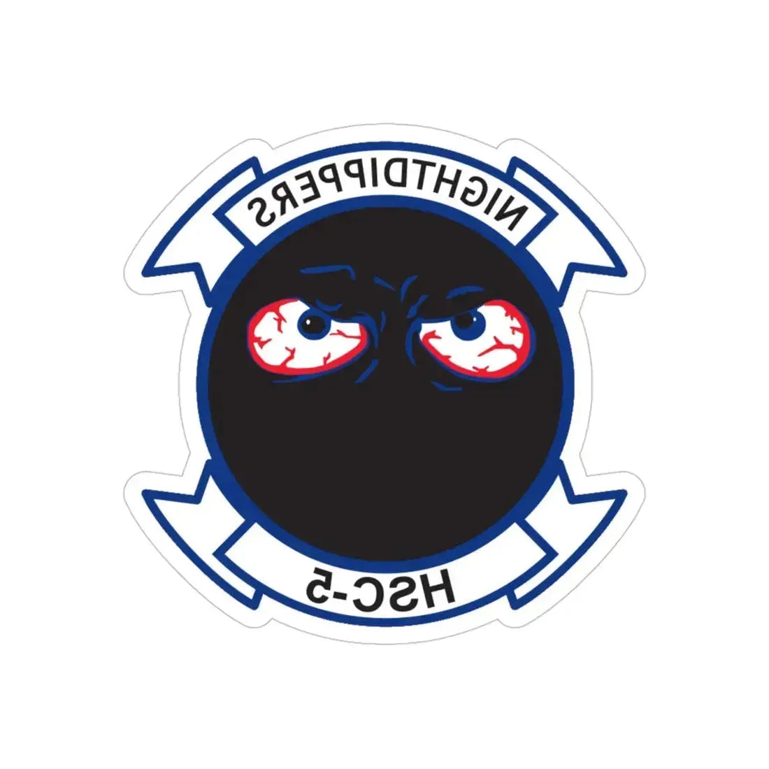 Navy Nightdippers HSC 5 (U.S. Navy) REVERSE PRINT Transparent Die-Cut STICKER 4 Inch Die-Cut Transparent - The Sticker Space
