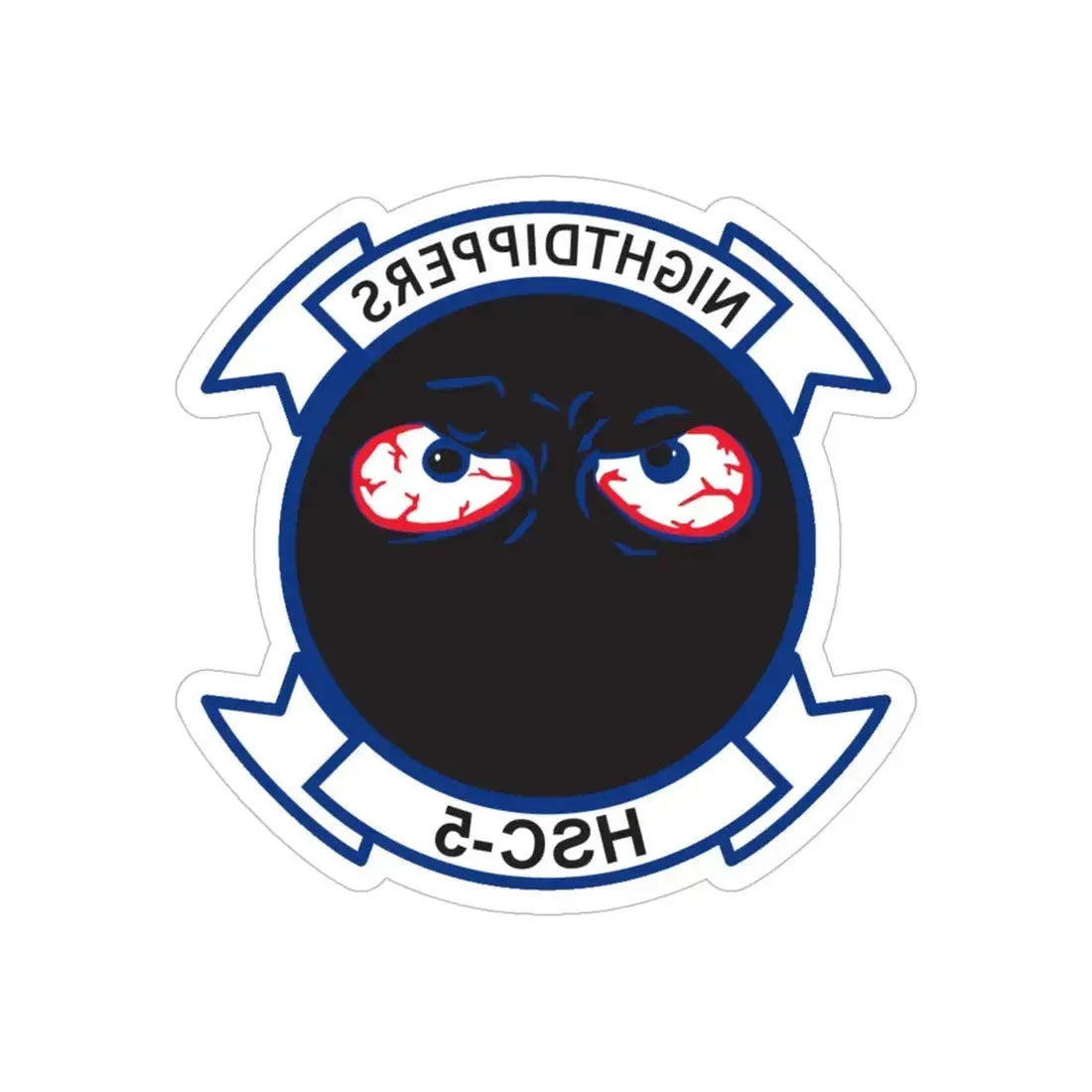 Navy Nightdippers HSC 5 (U.S. Navy) REVERSE PRINT Transparent Die-Cut STICKER 5 Inch Die-Cut Transparent - The Sticker Space