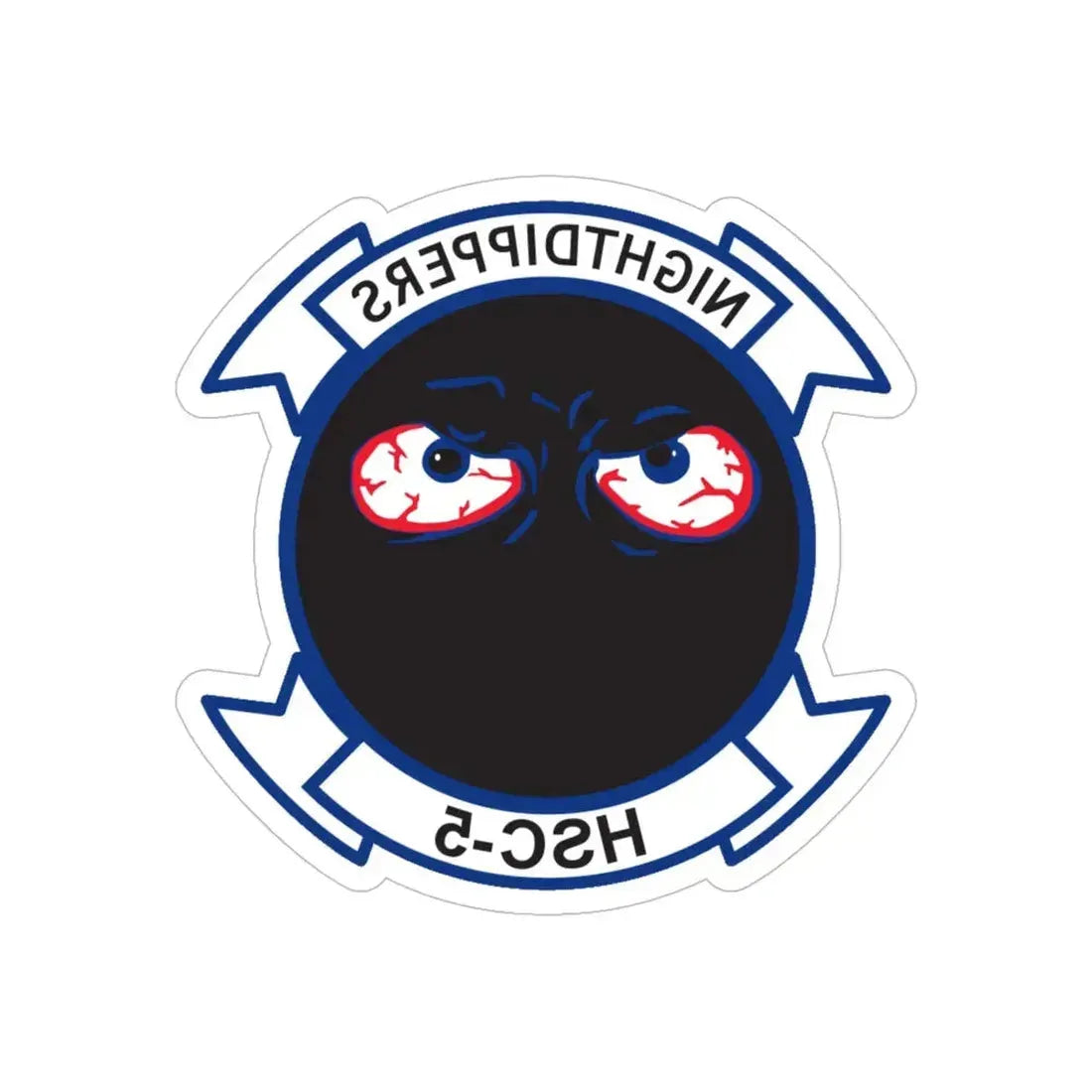 Navy Nightdippers HSC 5 (U.S. Navy) REVERSE PRINT Transparent Die-Cut STICKER 6 Inch Die-Cut Transparent - The Sticker Space