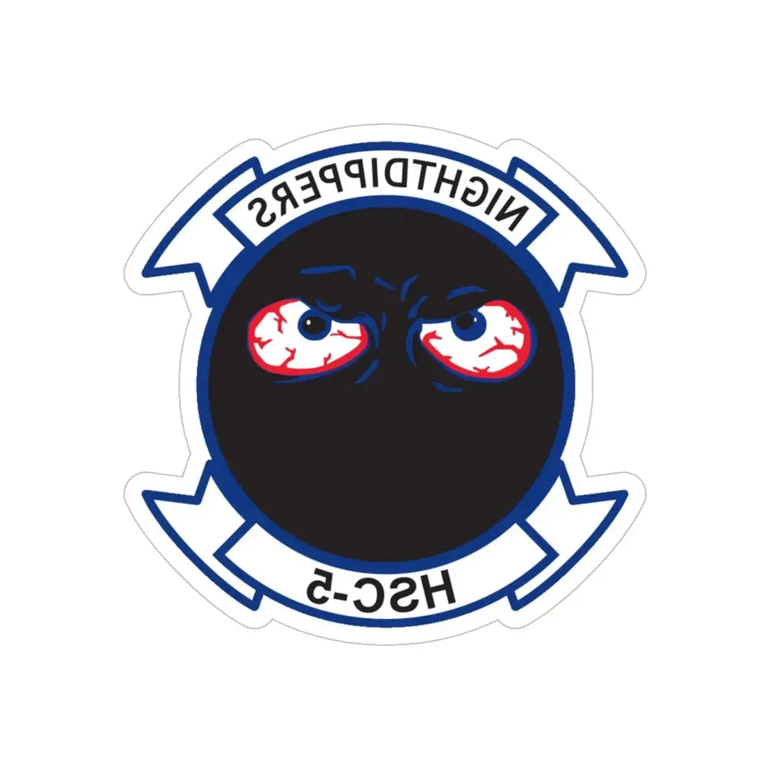 Navy Nightdippers HSC 5 (U.S. Navy) REVERSE PRINT Transparent Die-Cut STICKER - The Sticker Space