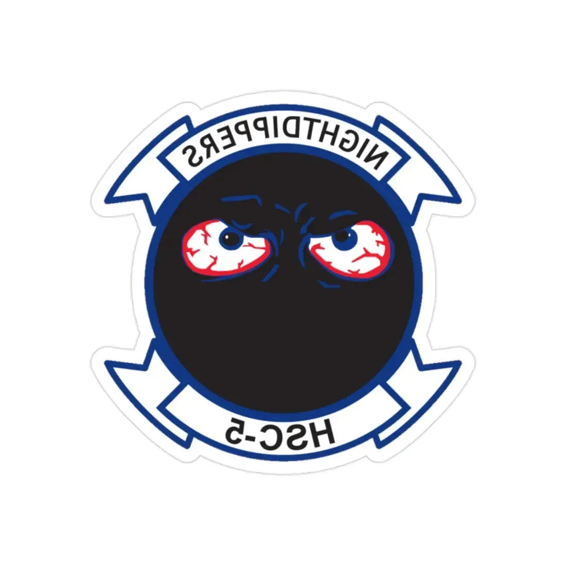 Navy Nightdippers HSC 5 (U.S. Navy) REVERSE PRINT Transparent Die-Cut STICKER - The Sticker Space