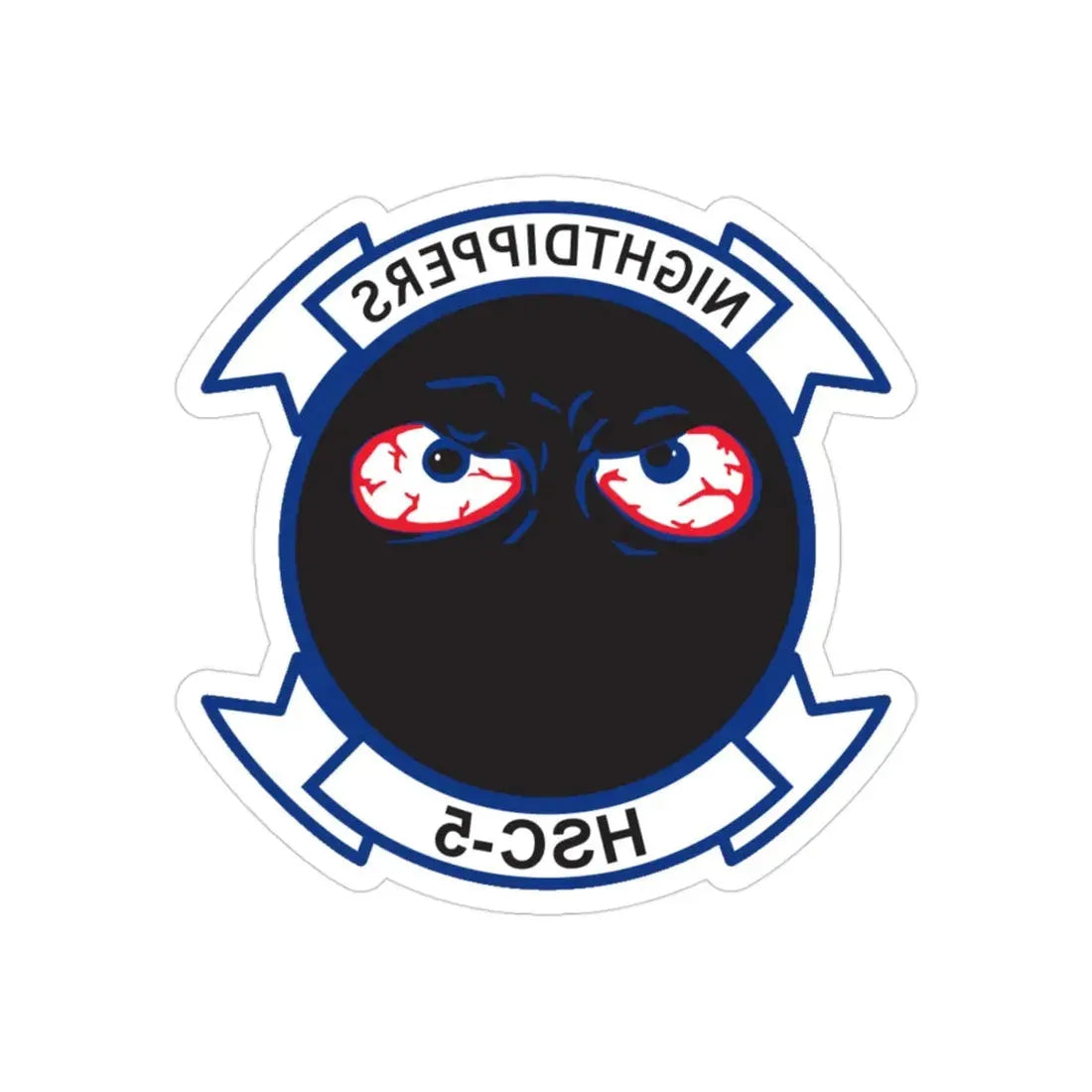 Navy Nightdippers HSC 5 (U.S. Navy) REVERSE PRINT Transparent Die-Cut STICKER - The Sticker Space