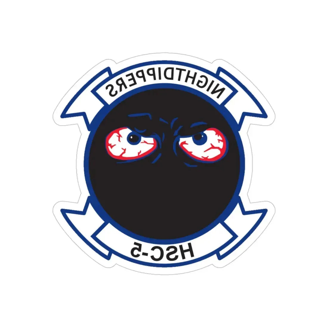 Navy Nightdippers HSC 5 (U.S. Navy) REVERSE PRINT Transparent Die-Cut STICKER - The Sticker Space