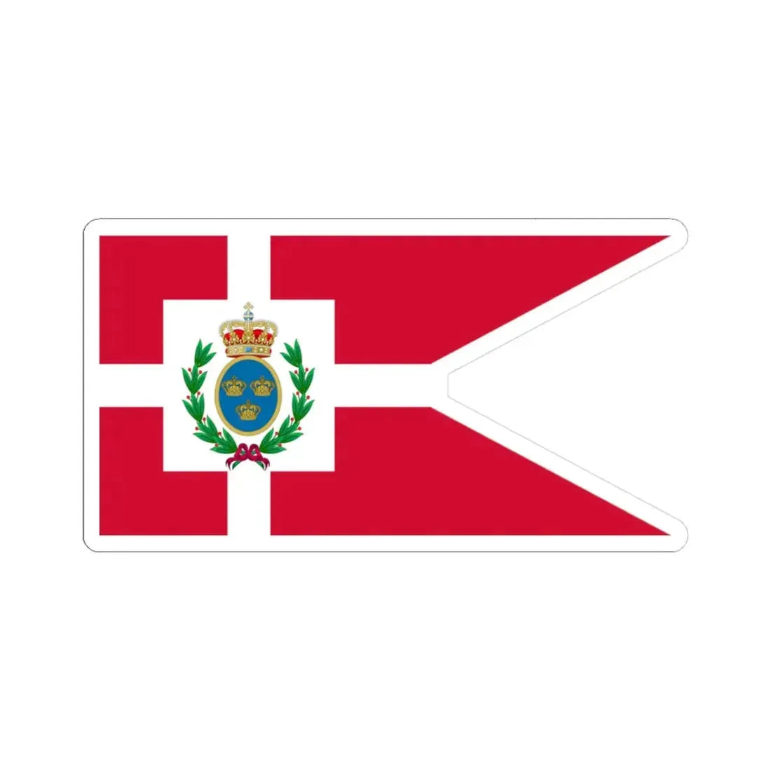 Navy Rank Flag of General Admiral Denmark (Denmark) STICKER Vinyl Kiss-Cut Decal 3 Inch White - The Sticker Space