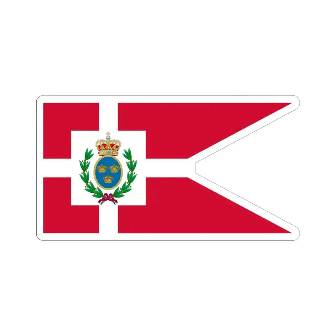 Navy Rank Flag of General Admiral Denmark (Denmark) STICKER Vinyl Kiss-Cut Decal 6 Inch White - The Sticker Space