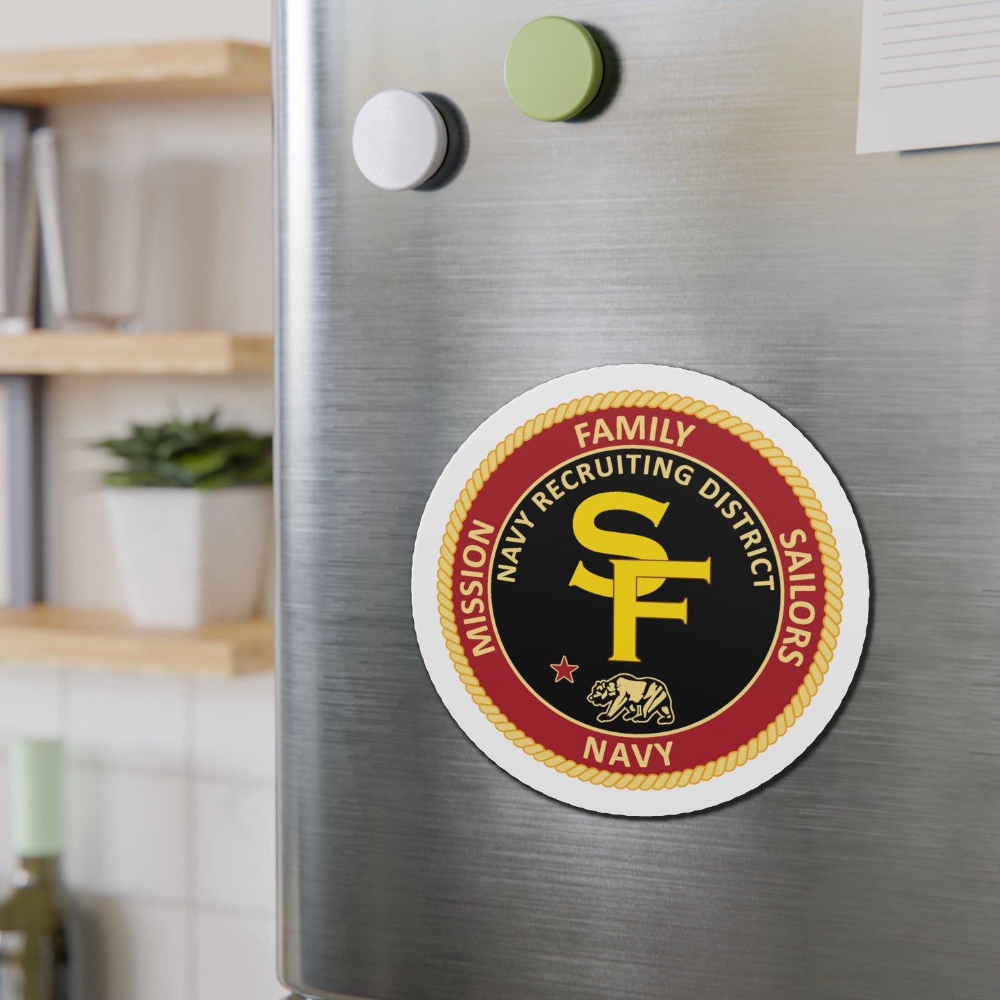 Navy Recruiting District San Francisco (U.S. Navy) Die-Cut Magnet-The Sticker Space