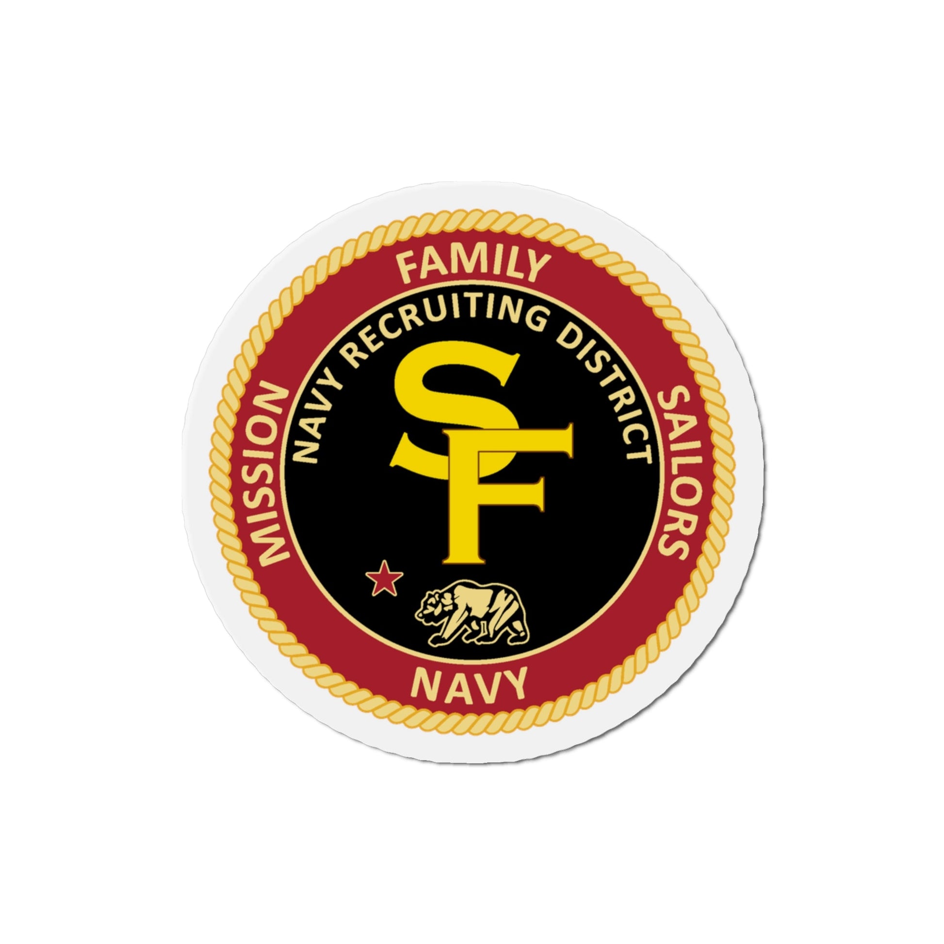 Navy Recruiting District San Francisco (U.S. Navy) Die-Cut Magnet-The Sticker Space