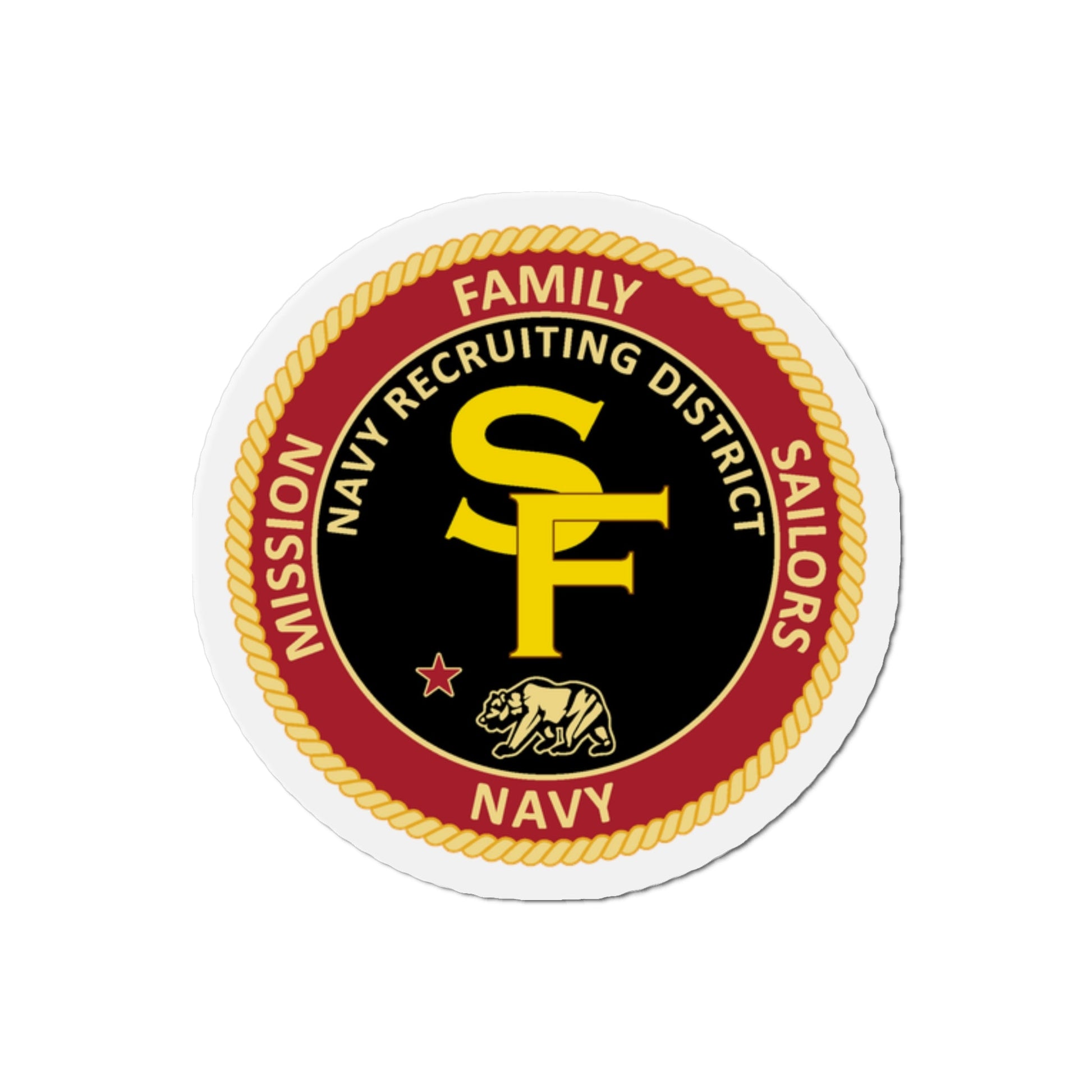 Navy Recruiting District San Francisco (U.S. Navy) Die-Cut Magnet-2" x 2"-The Sticker Space