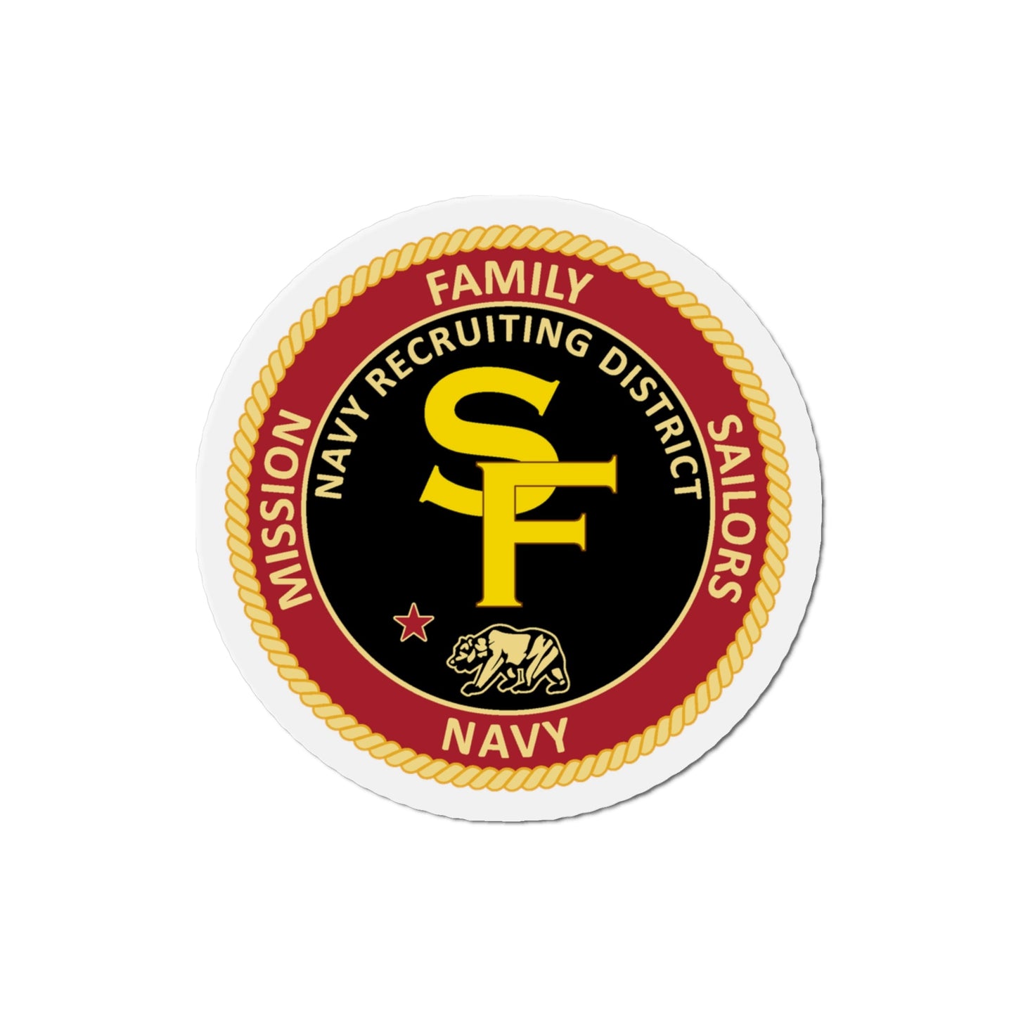 Navy Recruiting District San Francisco (U.S. Navy) Die-Cut Magnet-3" x 3"-The Sticker Space