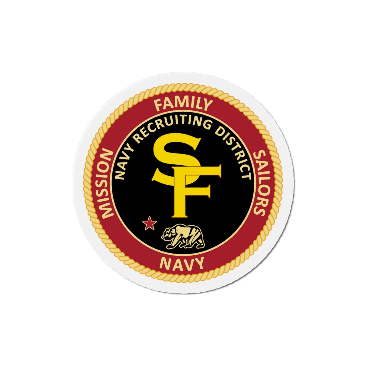 Navy Recruiting District San Francisco (U.S. Navy) Die-Cut Magnet-4" x 4"-The Sticker Space