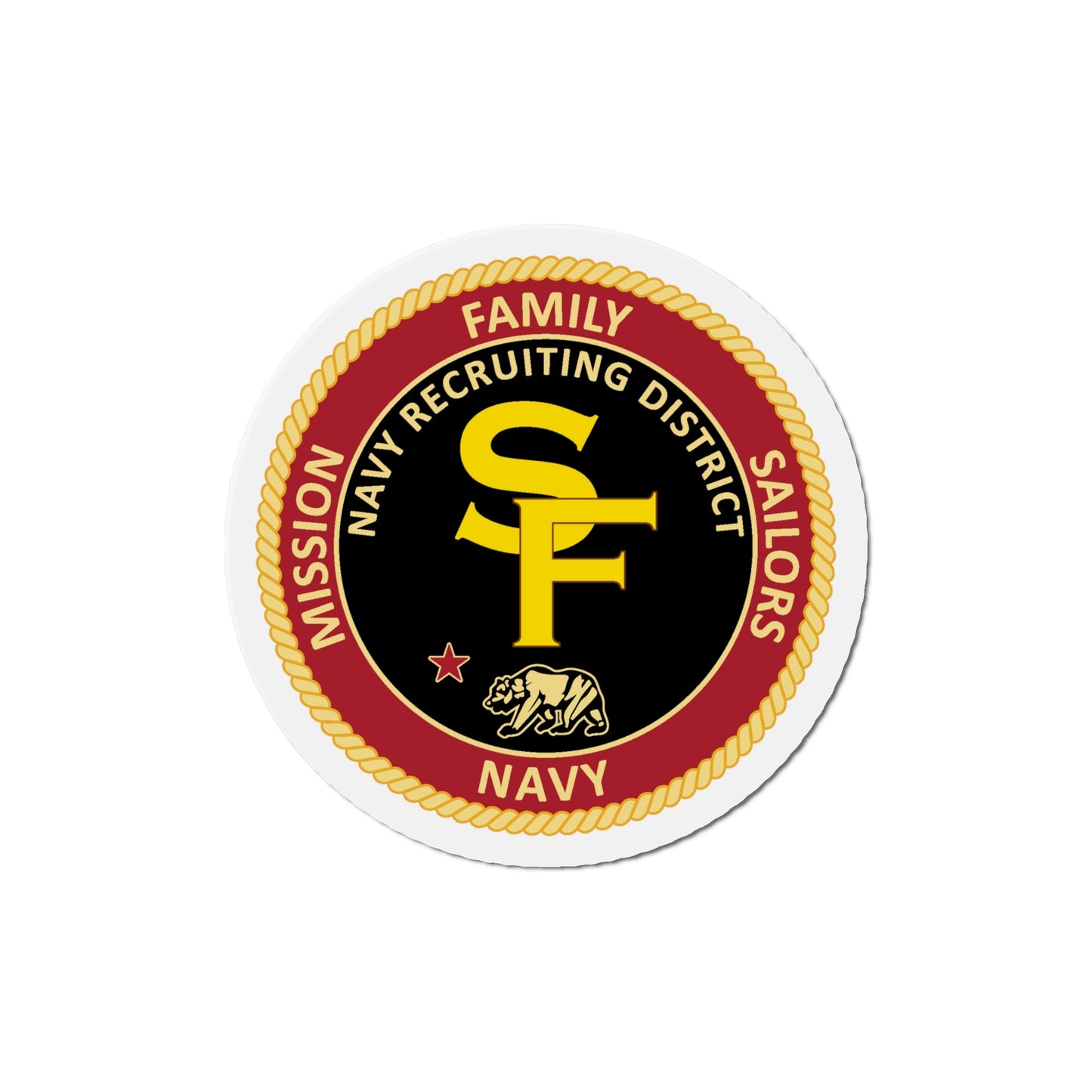 Navy Recruiting District San Francisco (U.S. Navy) Die-Cut Magnet-6 × 6"-The Sticker Space