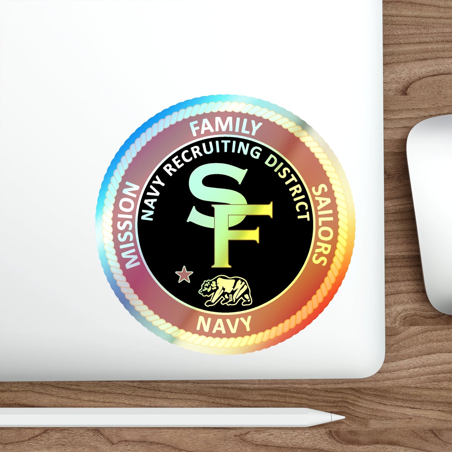 Navy Recruiting District San Francisco (U.S. Navy) Holographic STICKER Die-Cut Vinyl Decal-The Sticker Space