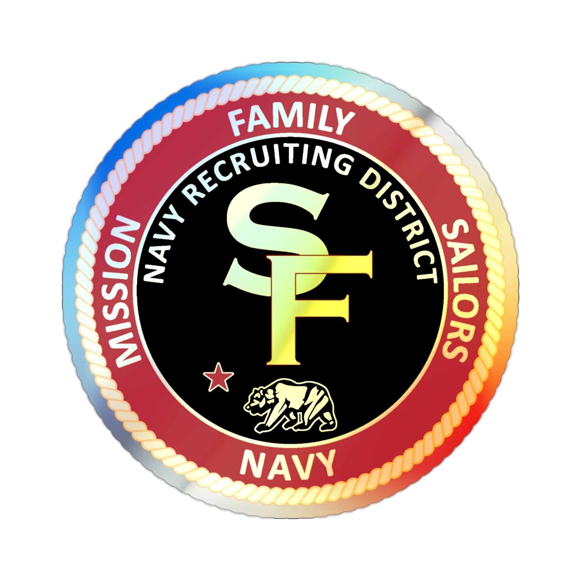 Navy Recruiting District San Francisco (U.S. Navy) Holographic STICKER Die-Cut Vinyl Decal-2 Inch-The Sticker Space