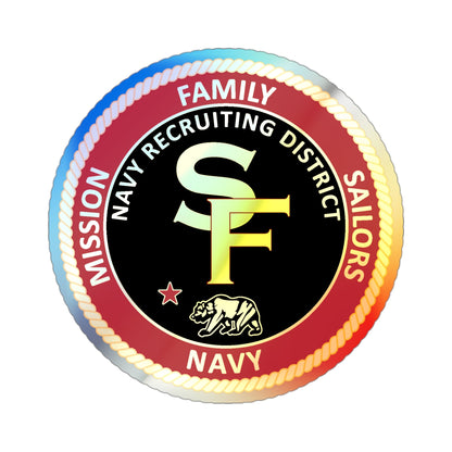 Navy Recruiting District San Francisco (U.S. Navy) Holographic STICKER Die-Cut Vinyl Decal-3 Inch-The Sticker Space