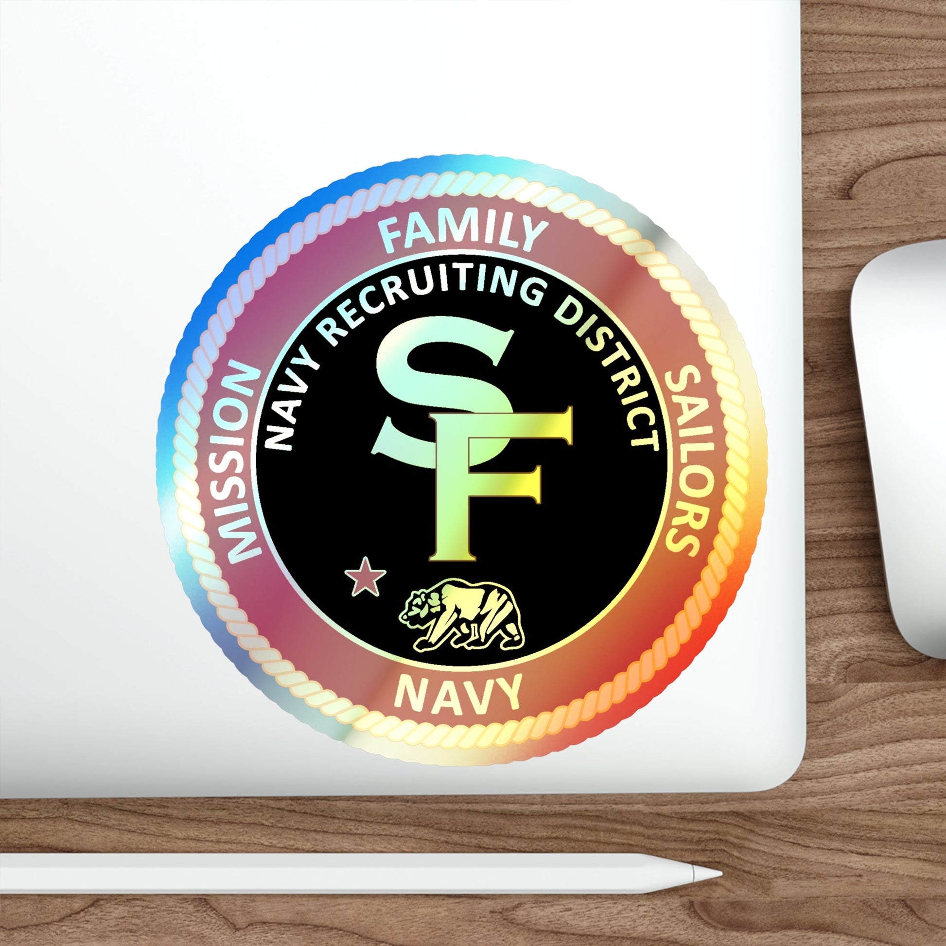 Navy Recruiting District San Francisco (U.S. Navy) Holographic STICKER Die-Cut Vinyl Decal-The Sticker Space