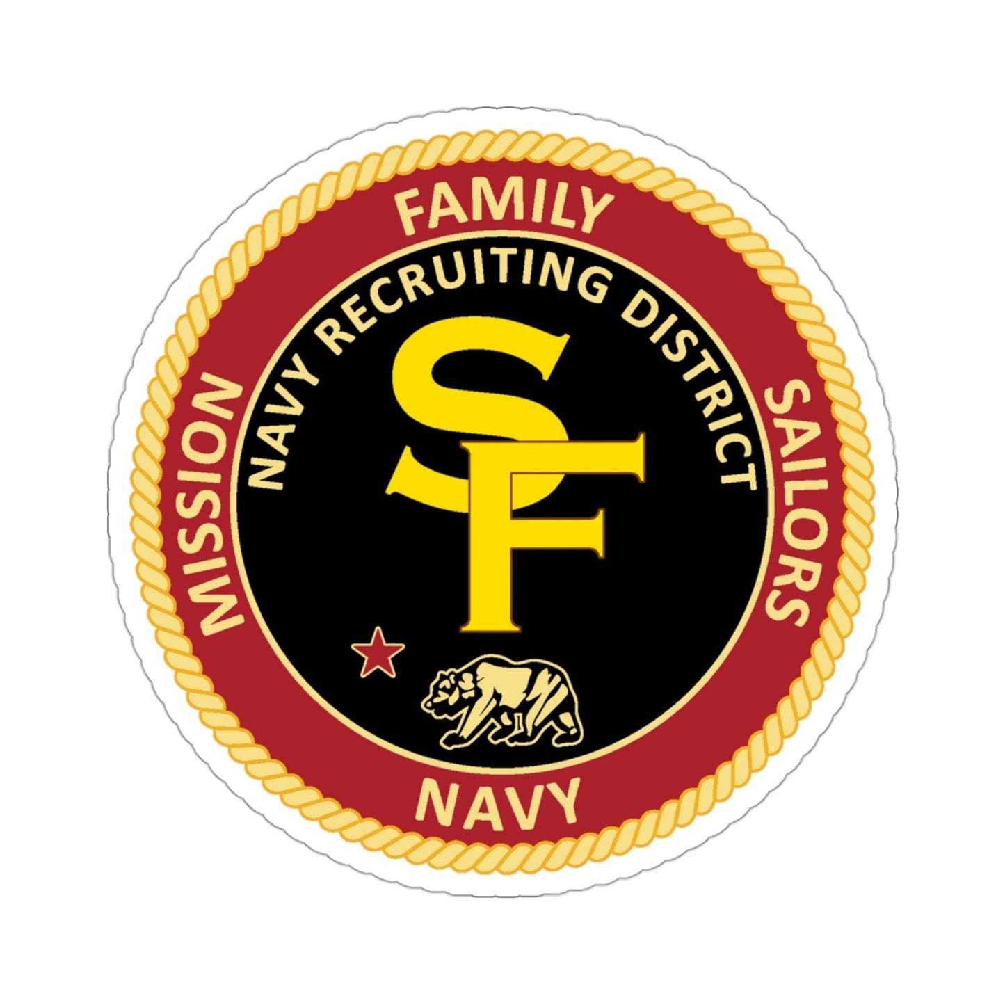 Navy Recruiting District San Francisco (U.S. Navy) STICKER Vinyl Die-Cut Decal-3 Inch-The Sticker Space