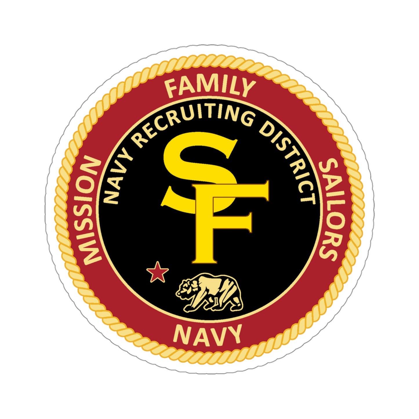 Navy Recruiting District San Francisco (U.S. Navy) STICKER Vinyl Die-Cut Decal-4 Inch-The Sticker Space