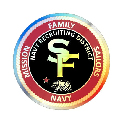 Navy Recruiting District San Francisco (U.S. Navy) Holographic STICKER Die-Cut Vinyl Decal 2 Inch Holographic - The Sticker Space