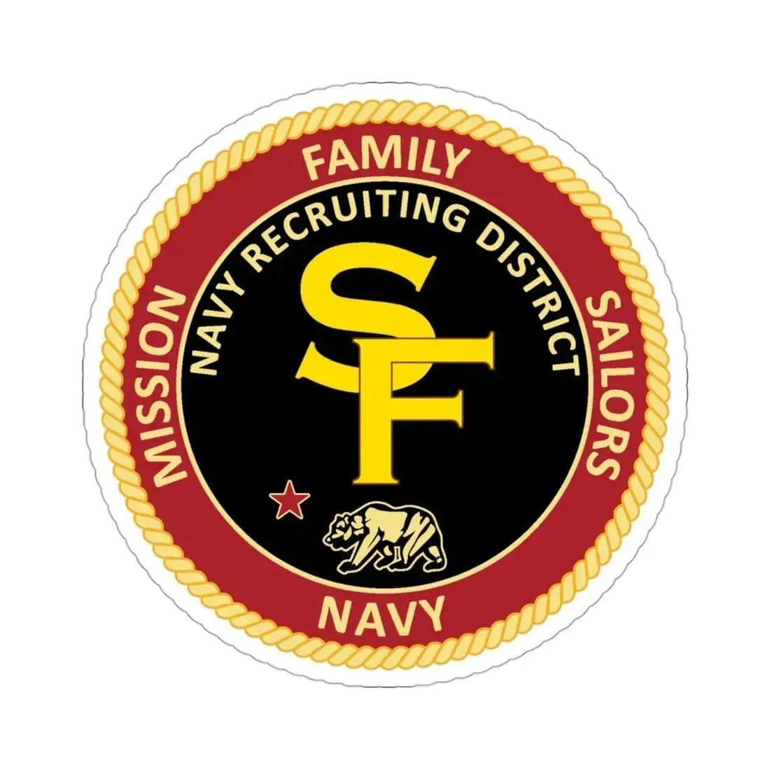 Navy Recruiting District San Francisco (U.S. Navy) STICKER Vinyl Die-Cut Decal 3 Inch - The Sticker Space